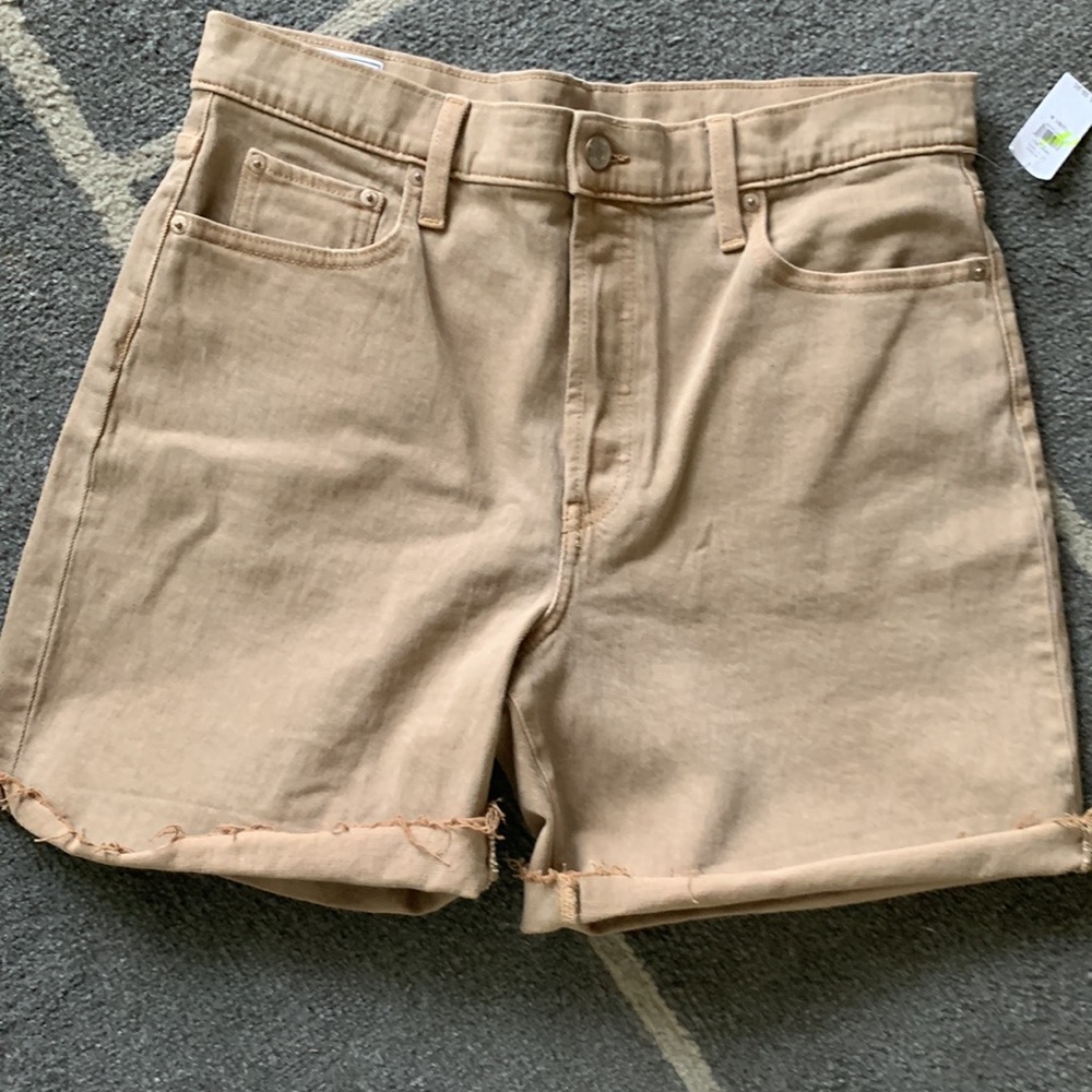 GAP tan button-fly denim shorts